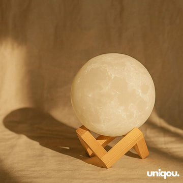 3D Moon Lamp with Wooden Stand | Multiple Colour Night Lamp – Uniqou™