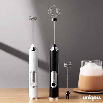 Next-Gen 3-Speed USB Rechargable Coffee Beater, Milk Frother, Egg Beater (2 Attachments) - Uniqou™
