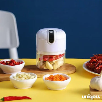 USB Rechargeable Mini Electric Chopper 250ml | Electric Garlic Onion Vegetable Chopper | Compact & Cordless Kitchen Grinder - Uniqou™