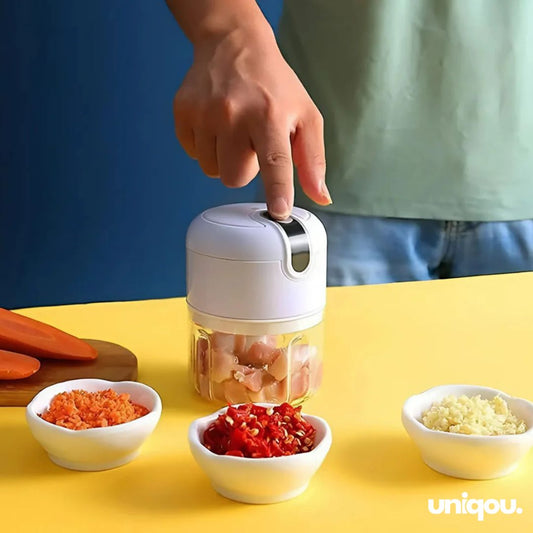 USB Rechargeable Mini Electric Chopper 250ml | Electric Garlic Onion Vegetable Chopper | Compact & Cordless Kitchen Grinder - Uniqou™