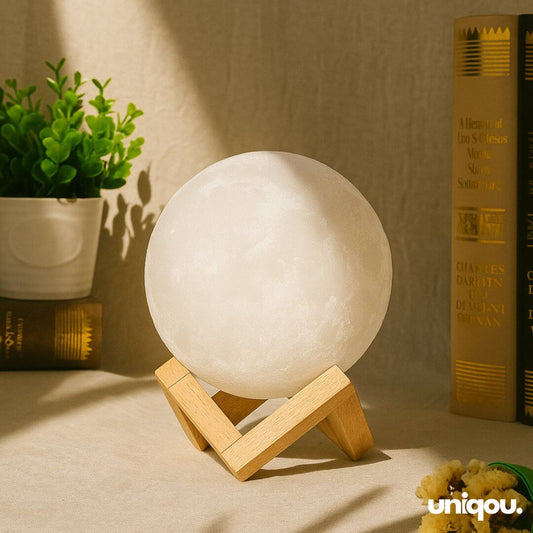 3D Moon Lamp with Wooden Stand | Multiple Colour Night Lamp – Uniqou™