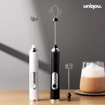 USB Rechargable Coffee Beater, Milk Frother, Egg Beater (2 Attachments) - Uniqou™